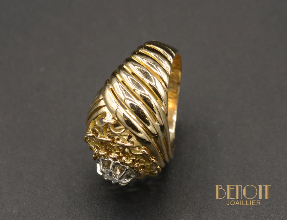 Bague Dôme Diamant 1950 - Image 4