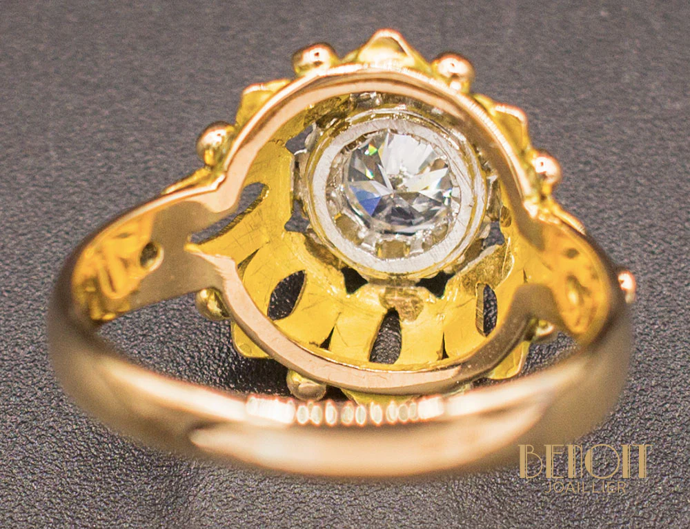 Bague Dôme Fleur Diamant - Image 4