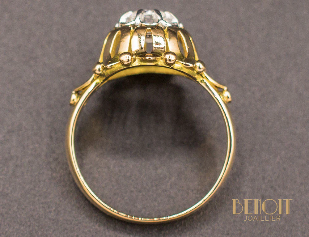 Bague Dôme Fleur Diamant - Image 5