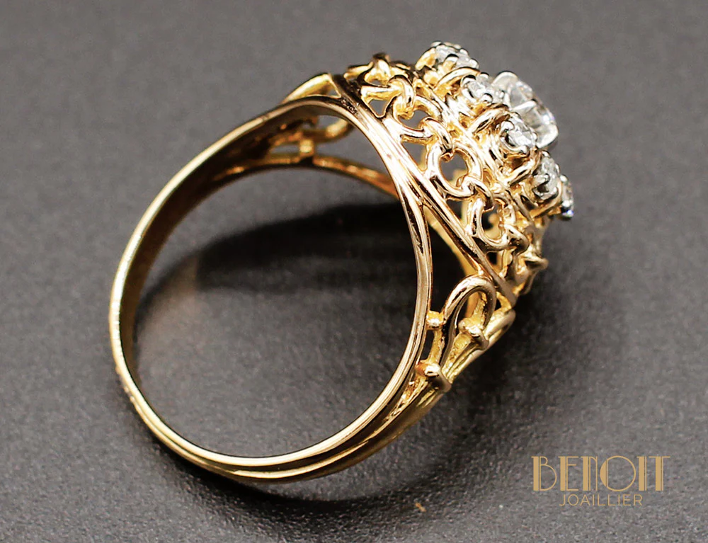 Bague Dôme Or Jaune Diamants - Image 5