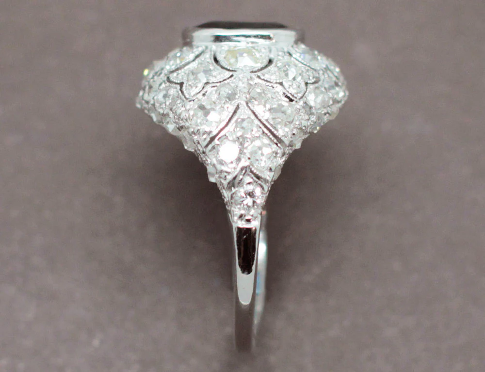 Bague Dôme Saphir Art Déco - Image 4