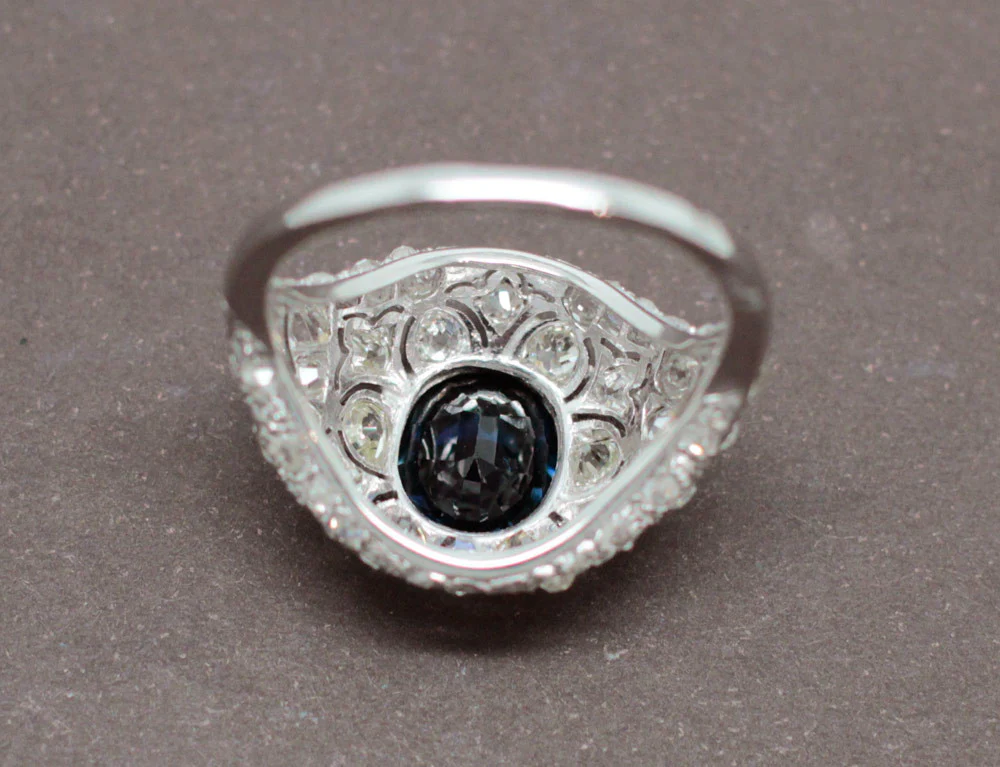 Bague Dôme Saphir Art Déco - Image 6