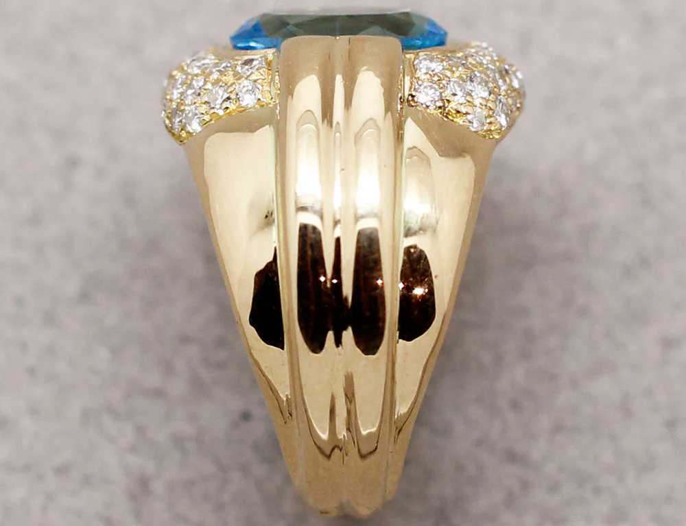 Bague Dôme Topaze Diamants - Image 4