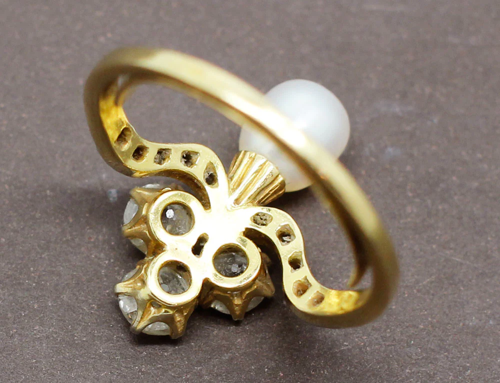 Bague Duchesse Or Diamants Perle - Image 6