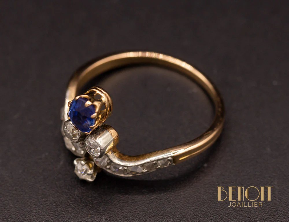 Bague Duchesse Saphir Diamants - Image 3
