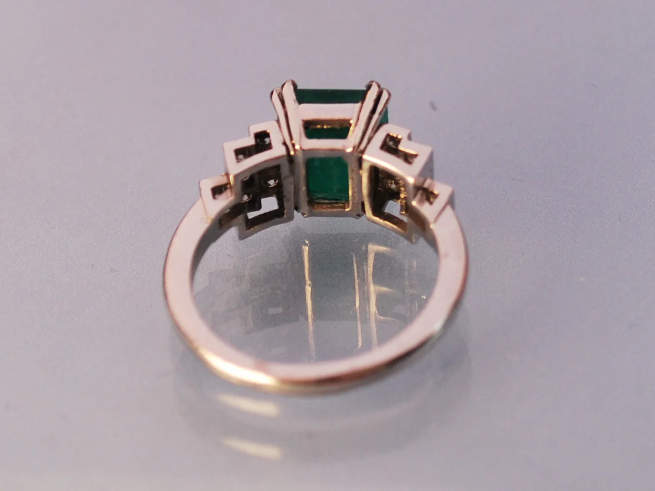 Bague émeraude diamants - Image 3