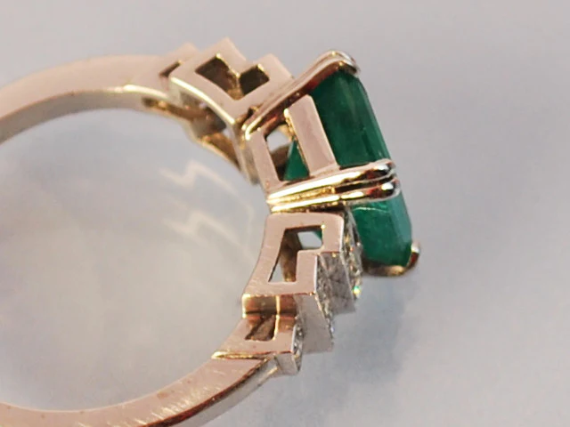 Bague émeraude diamants - Image 4