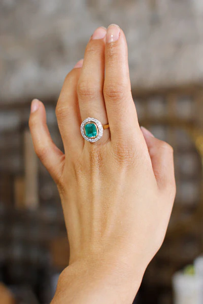 Bague Emeraude Diamants - Image 7