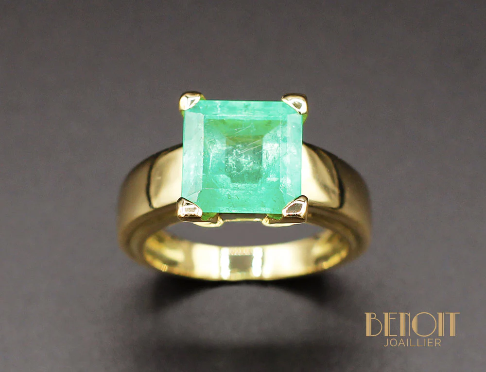 Bague Emeraude Or Jaune - Image 2