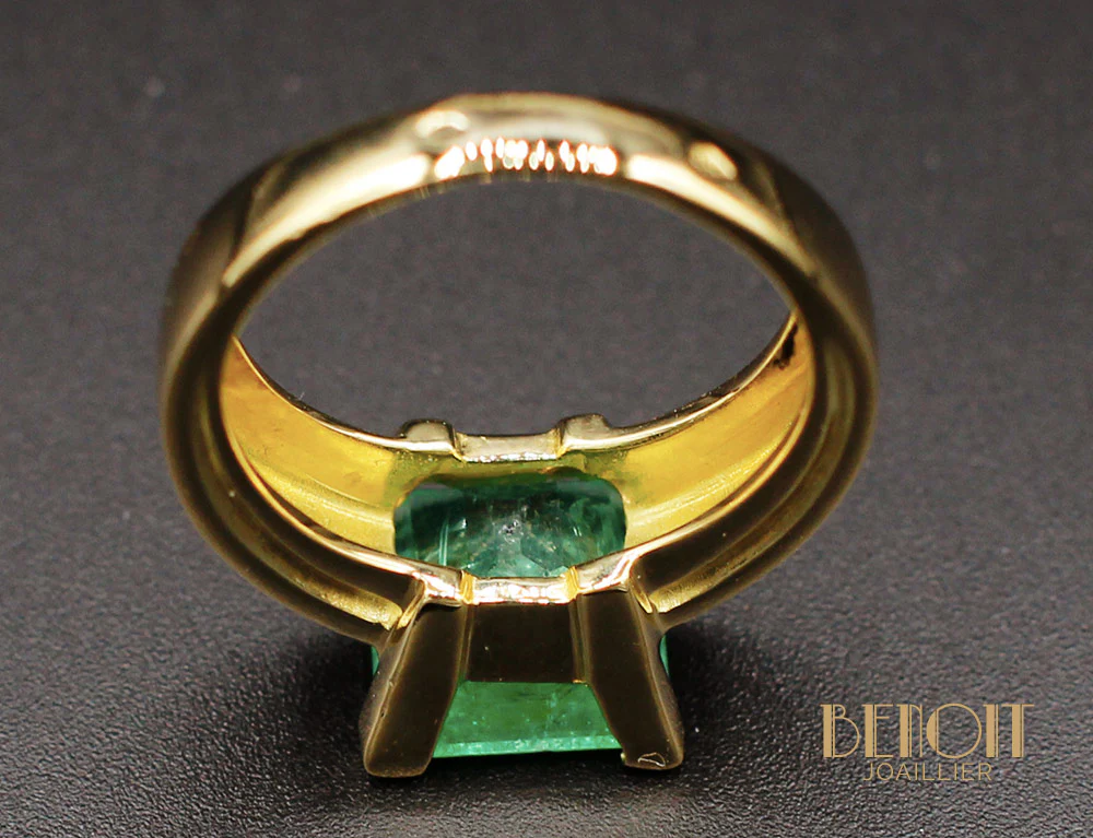 Bague Emeraude Or Jaune - Image 6