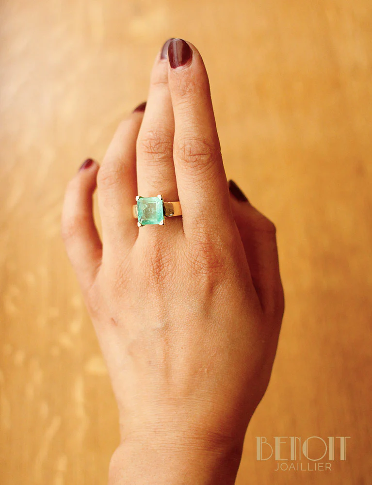 Bague Emeraude Or Jaune - Image 7