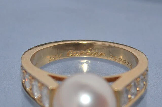 Bague en perle Cartier or et diamants - Image 4
