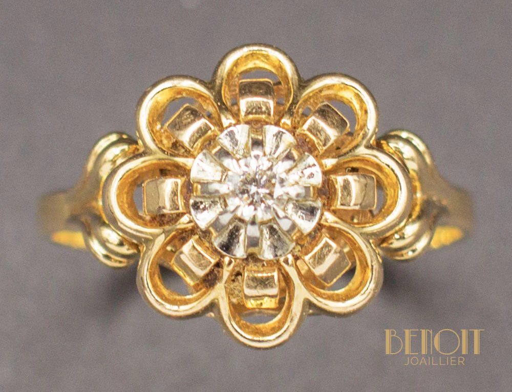 Bague Fleur 1950 Diamant - Image 3