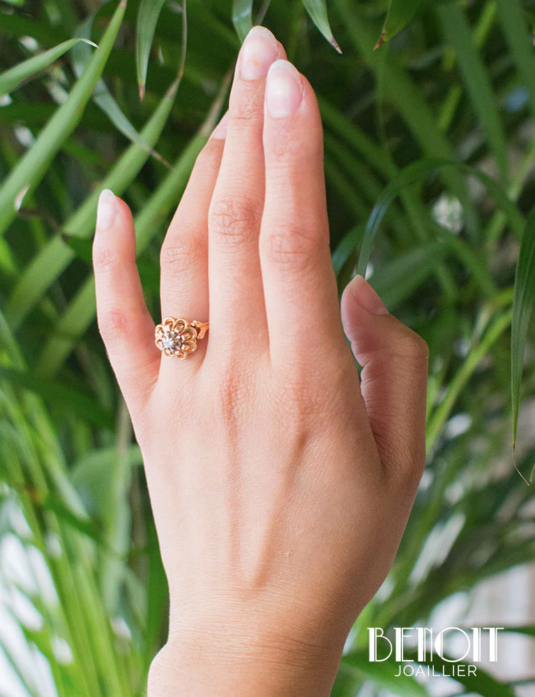 Bague Fleur 1950 Diamant - Image 4