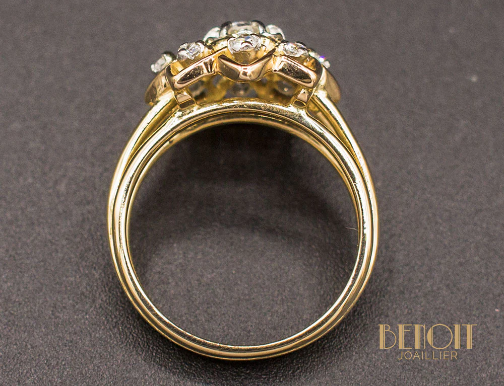 Bague Fleur 1950 Diamants - Image 4
