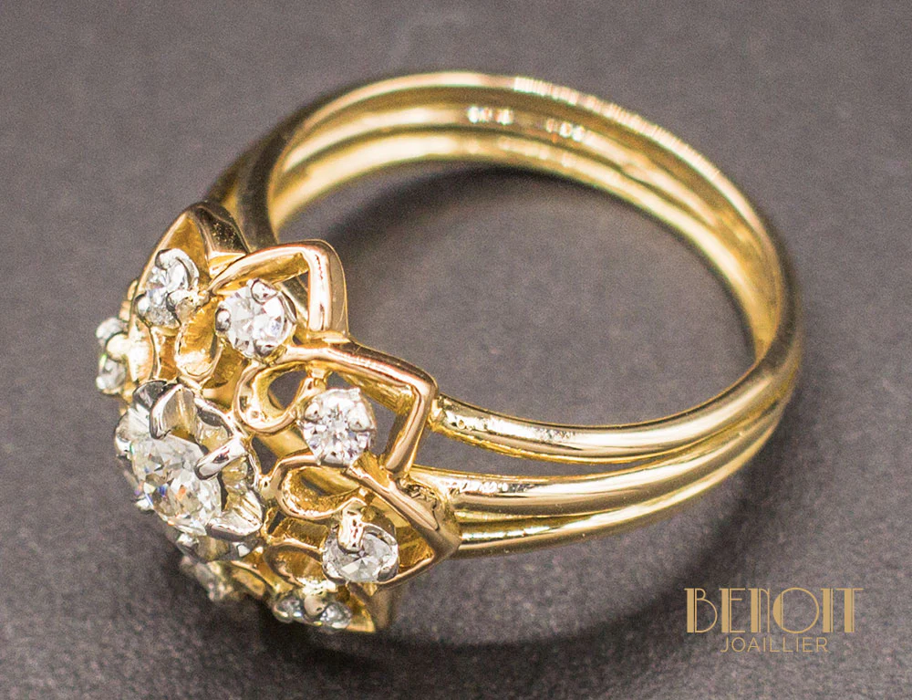 Bague Fleur 1950 Diamants - Image 5