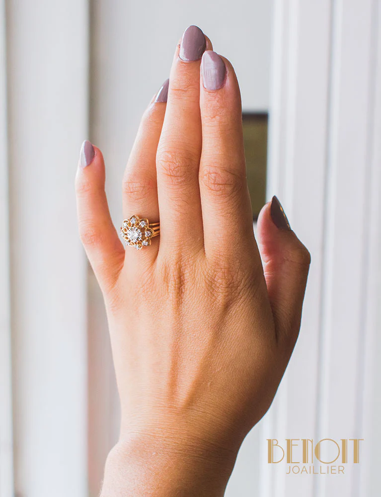 Bague Fleur 1950 Diamants - Image 7