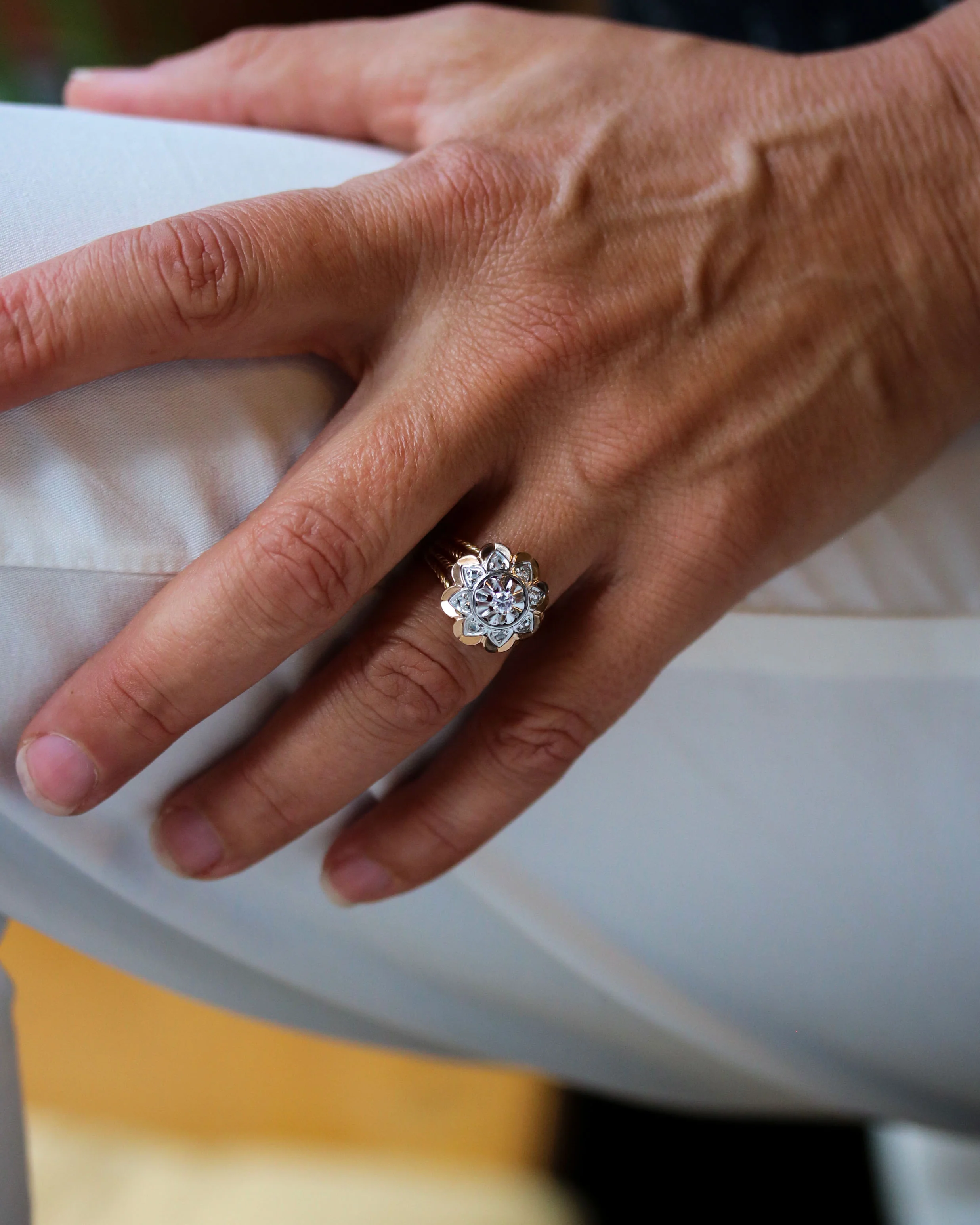 Bague Dôme Marguerite 1950 Or Diamant - Image 2