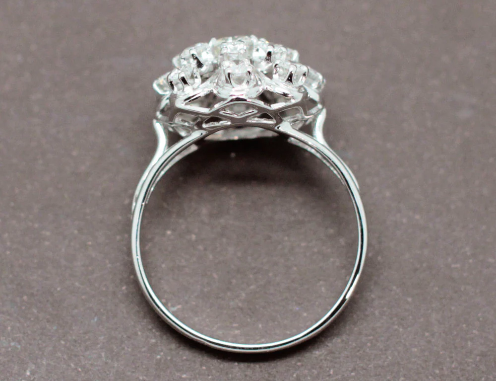 Bague Fleur Diamants 1950 - Image 5