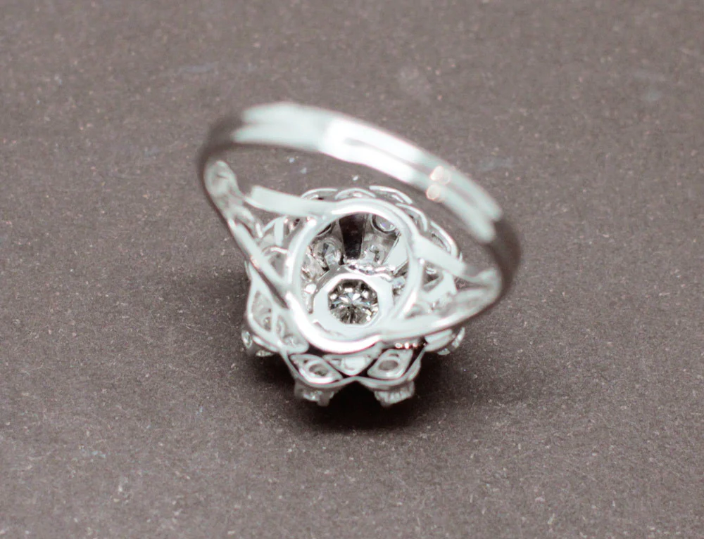 Bague Fleur Diamants 1950 - Image 6