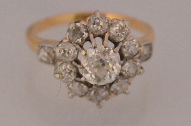 Bague Fleur Diamants Ancienne - Image 3