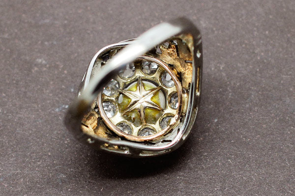 Bague Fleur Perle Diamants - Image 6