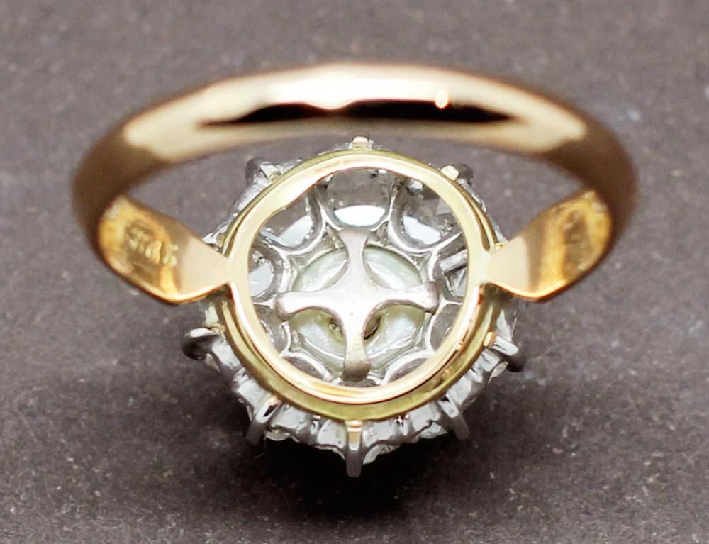 Bague Fleur Perle et Diamants - Image 5