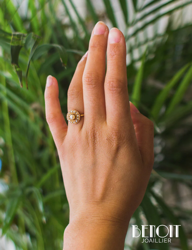 Bague Fleur Perles - Image 7