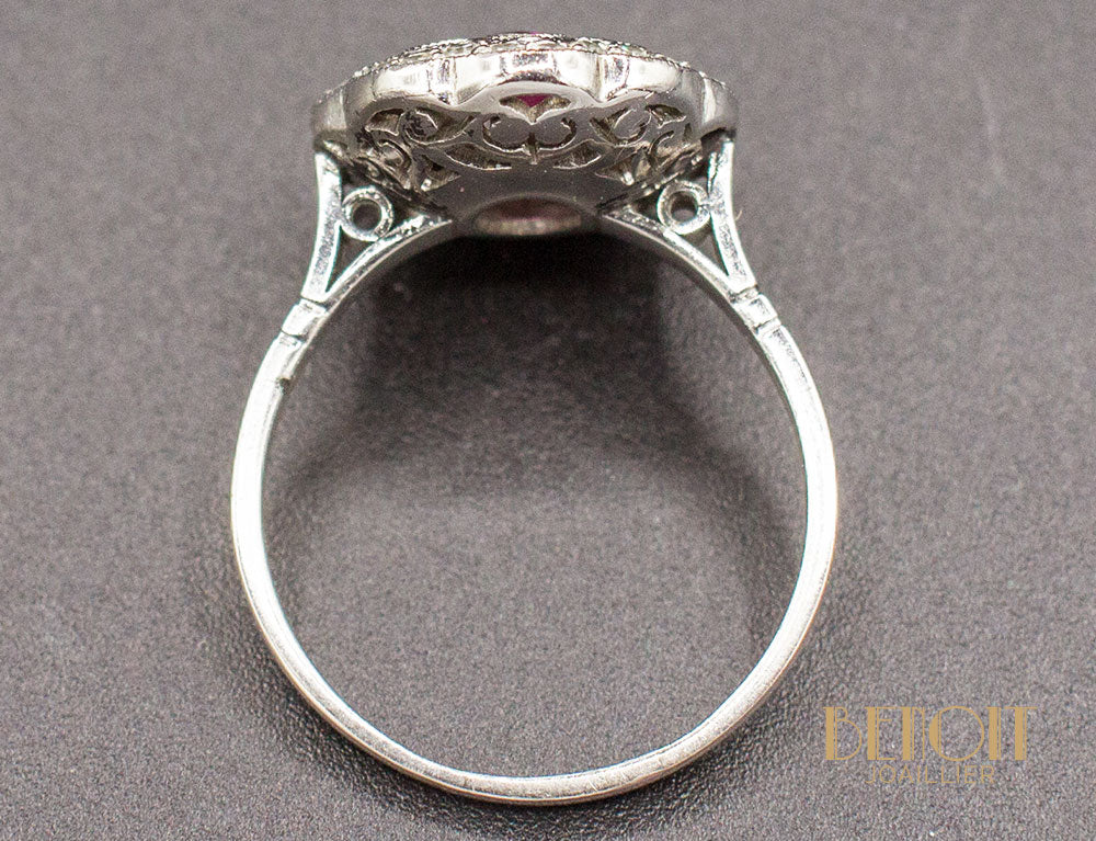 Bague Fleur Rubis Diamants - Image 5