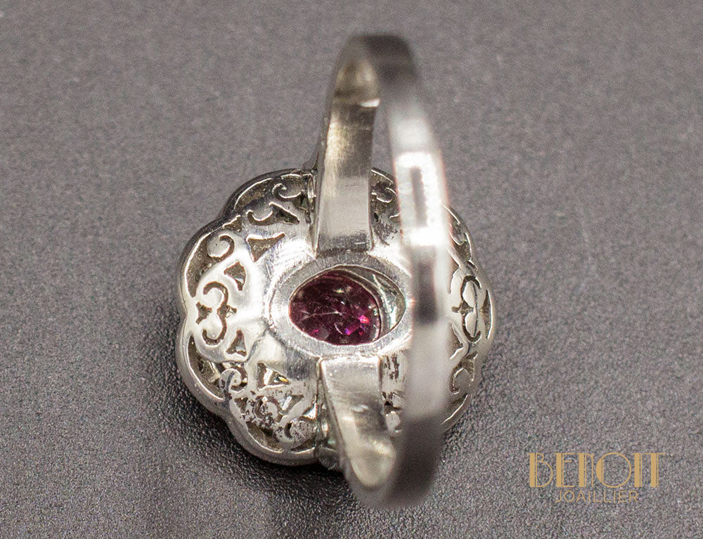 Bague Fleur Rubis Diamants - Image 6