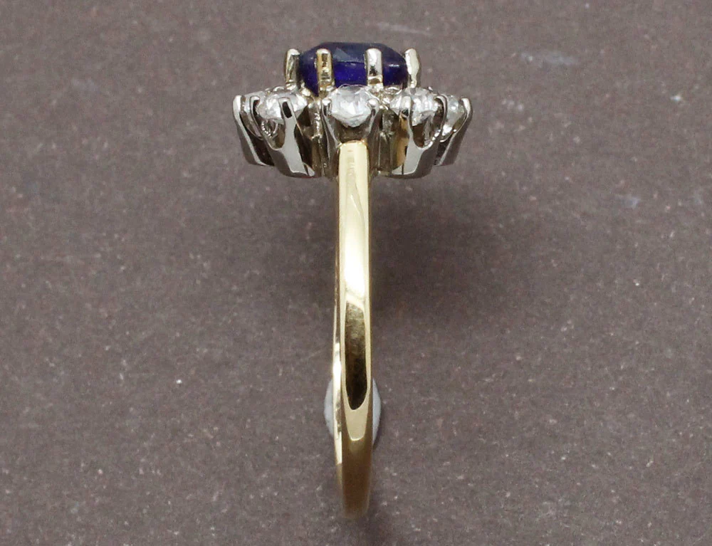 Bague Fleur Saphir et Diamants - Image 4