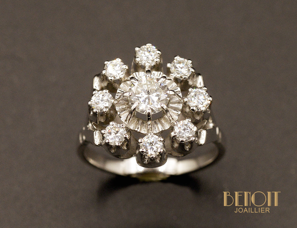 Bague Flocon Diamants 1950 - Image 2