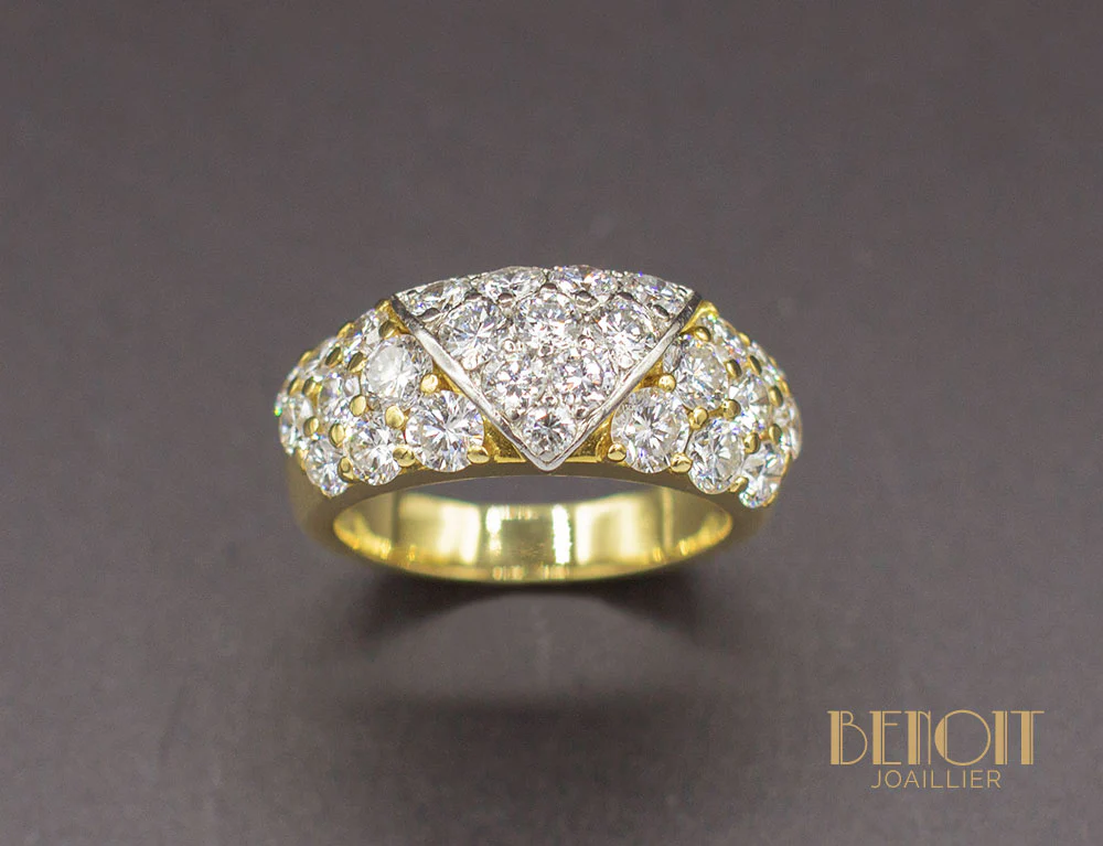 Bague Fred Or Jaune Platine Diamants - Image 2