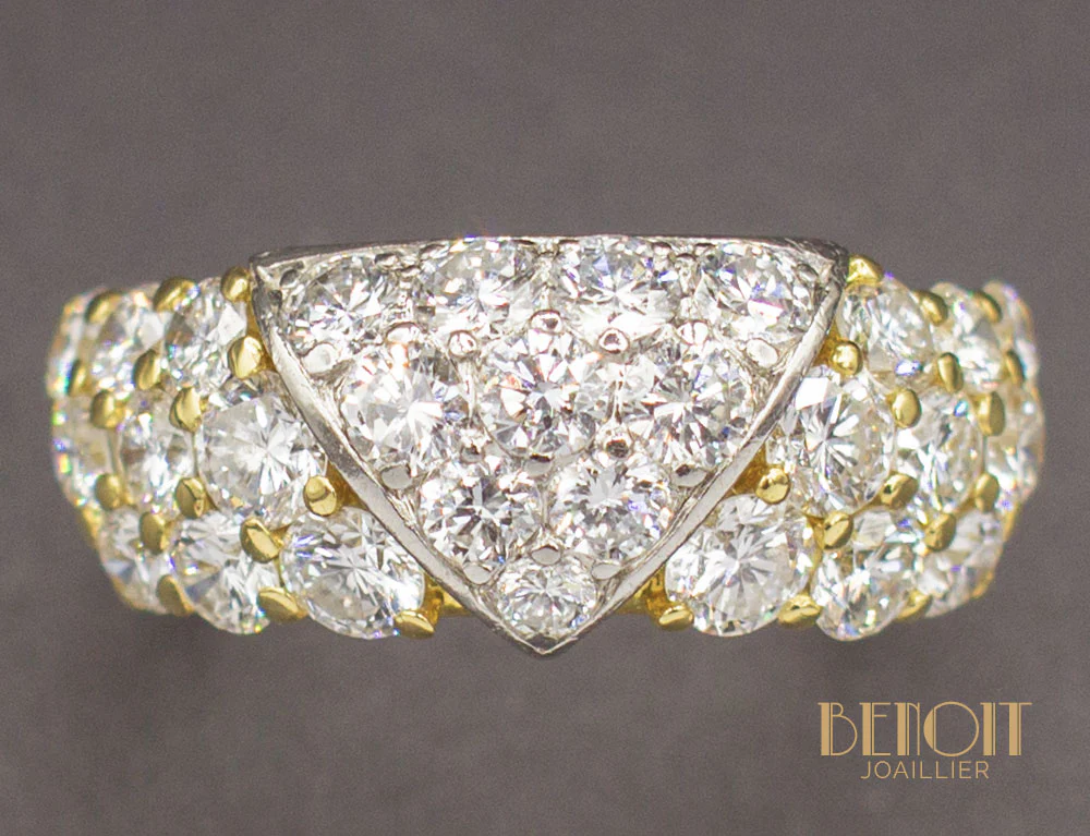 Bague Fred Or Jaune Platine Diamants - Image 3