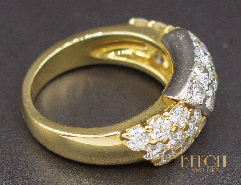 Bague Fred Or Jaune Platine Diamants - Image 4