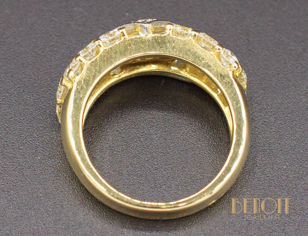 Bague Fred Or Jaune Platine Diamants - Image 7