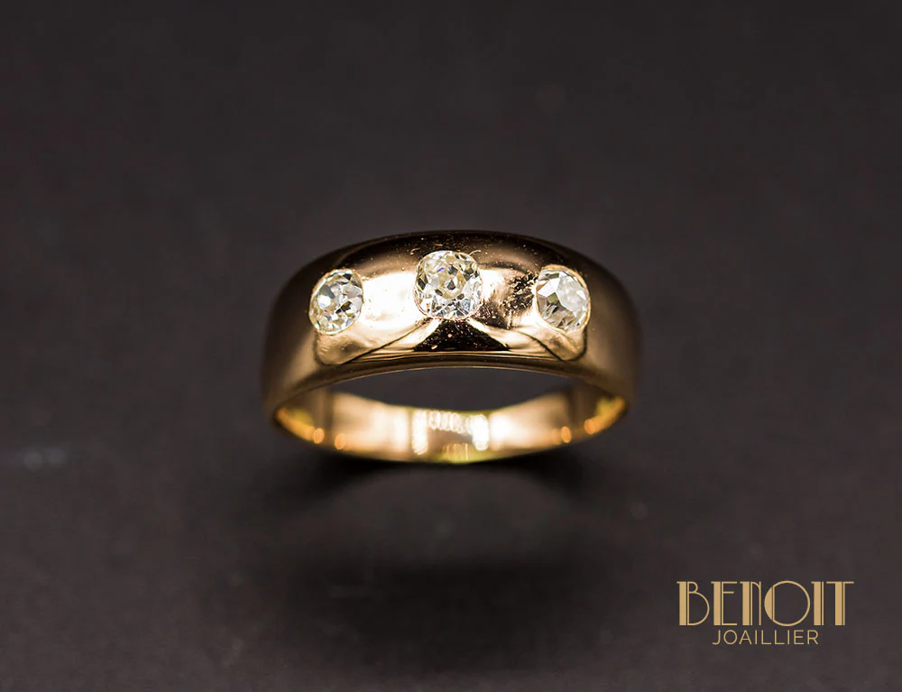 Bague Jonc 3 Diamants - Image 2
