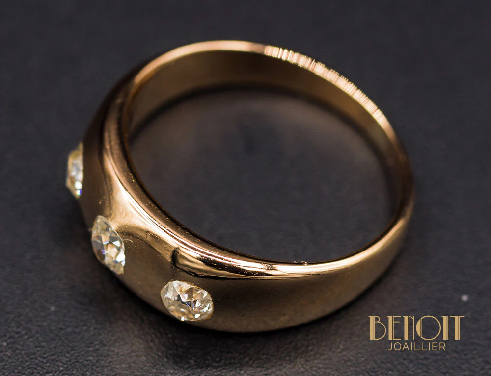 Bague Jonc 3 Diamants - Image 3