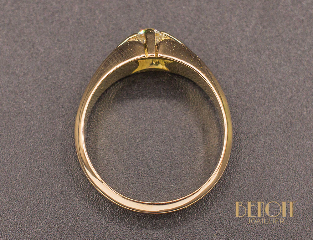 Bague Jonc Art Déco Or Diamant - Image 4