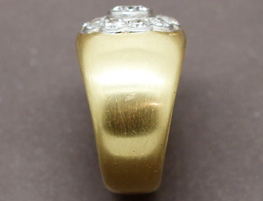 Bague Jonc Brossé Fleur de Diamants - Image 4