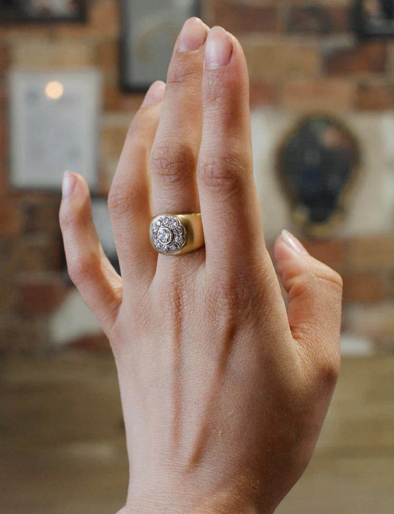 Bague Jonc Brossé Fleur de Diamants - Image 7