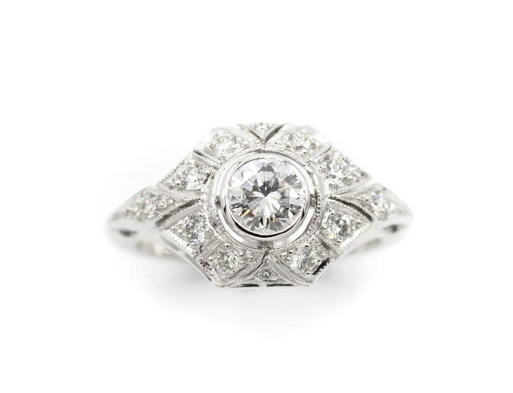 Bague Création Benoit Joaillier "Bandeau pincé" Diamant 0,46ct G-SI - Image 2