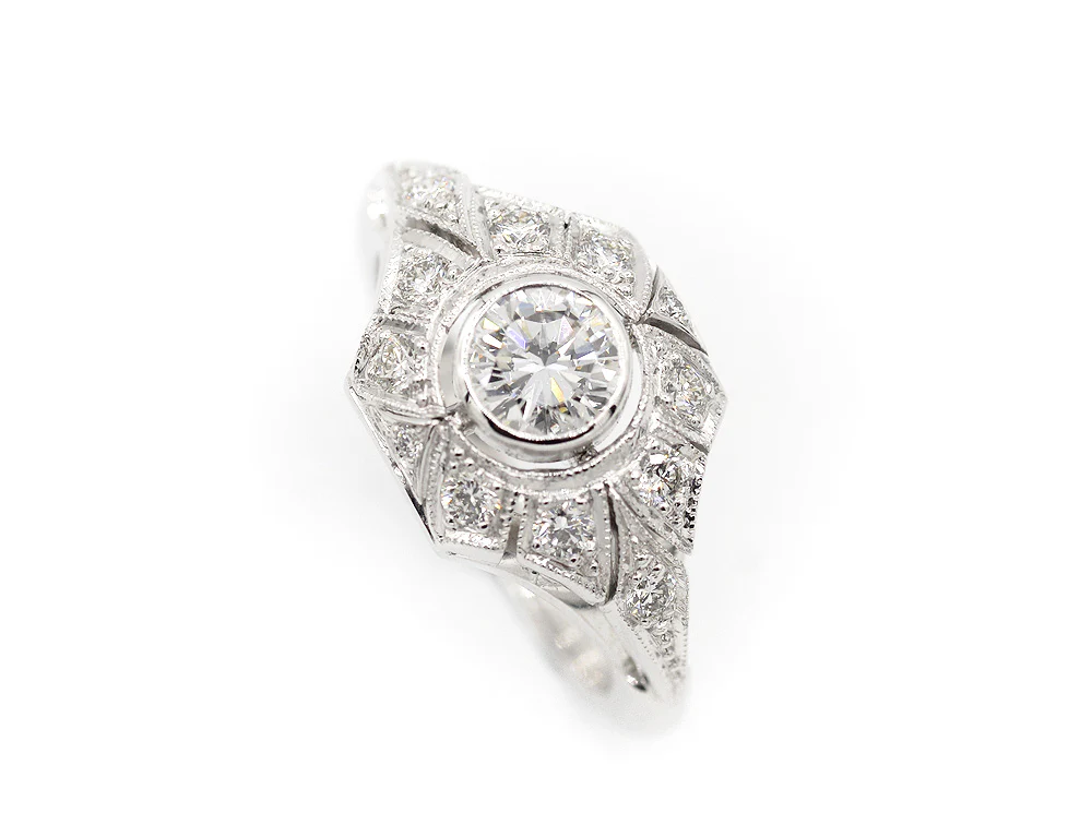 Bague Création Benoit Joaillier "Bandeau pincé" Diamant 0,46ct G-SI - Image 3