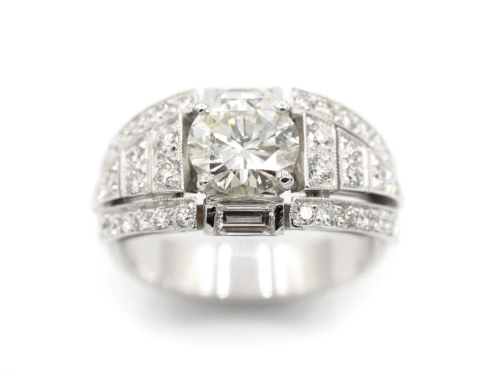Bague Création Benoit Joaillier "Jonc baguettes" Diamant 1,24ct J-P1 - Image 2