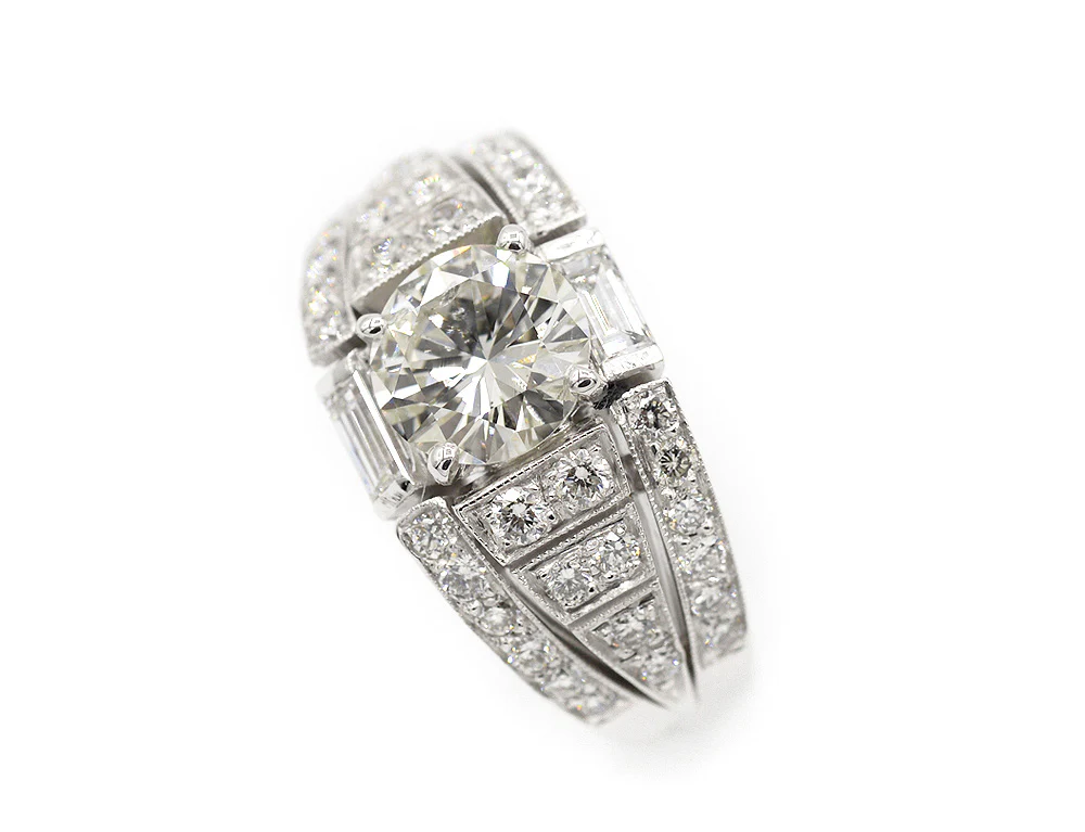 Bague Création Benoit Joaillier "Jonc baguettes" Diamant 1,24ct J-P1 - Image 3