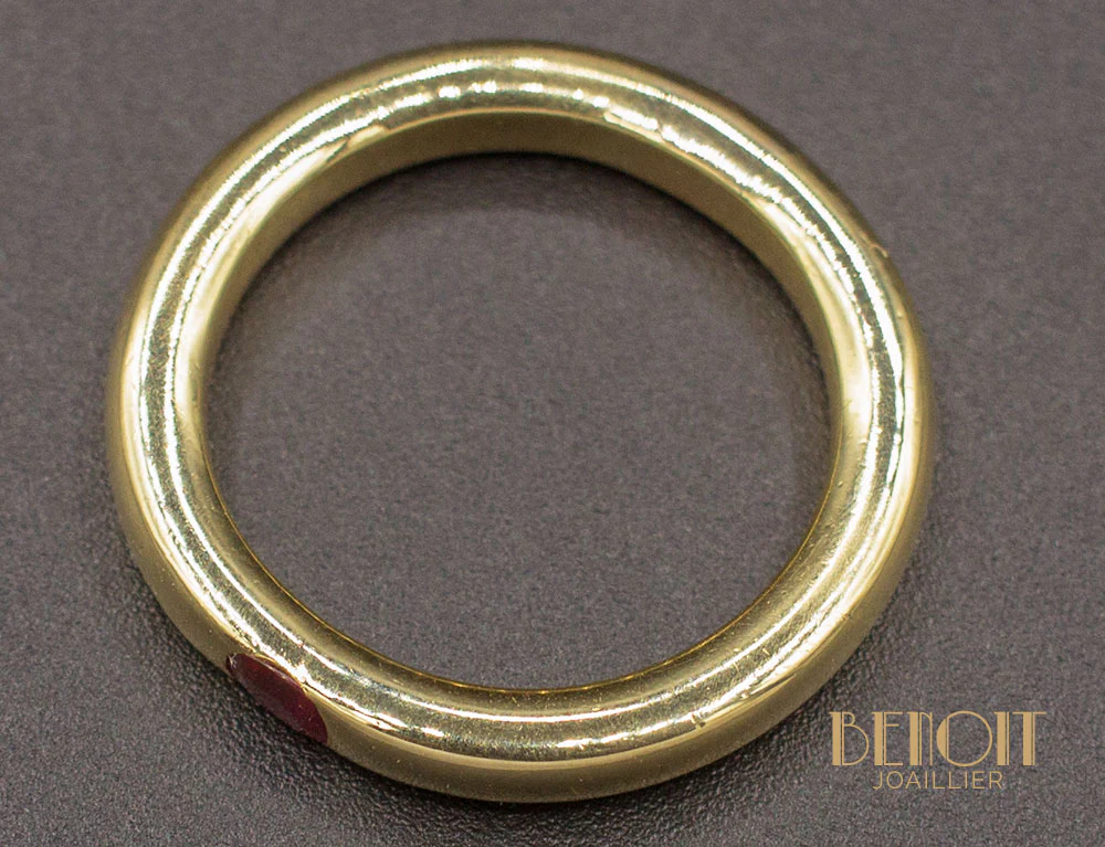 Bague Jonc Or Jaune Rubis - Image 3