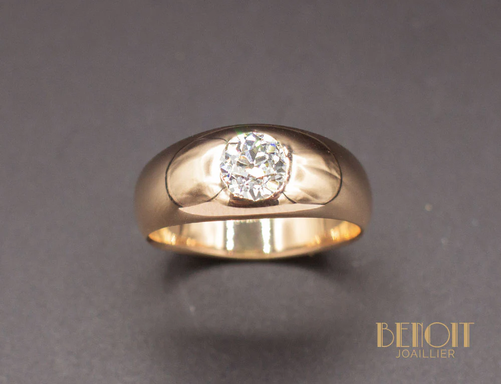 Bague Jonc Or Rose Diamant - Image 2