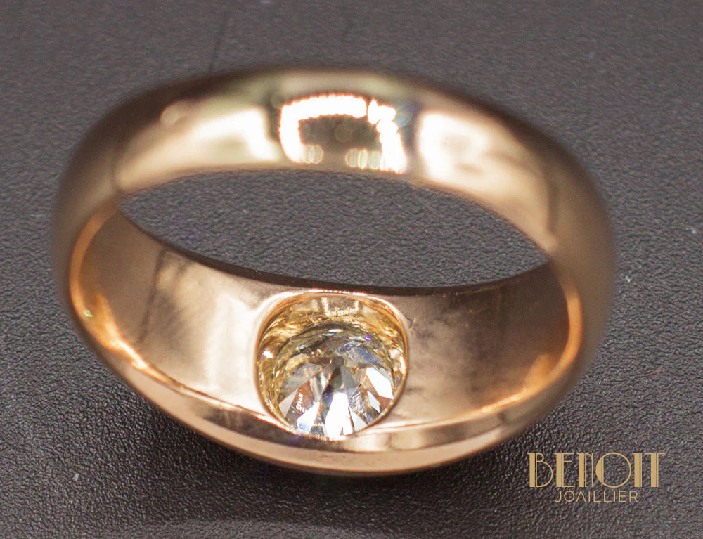 Bague Jonc Or Rose Diamant - Image 6