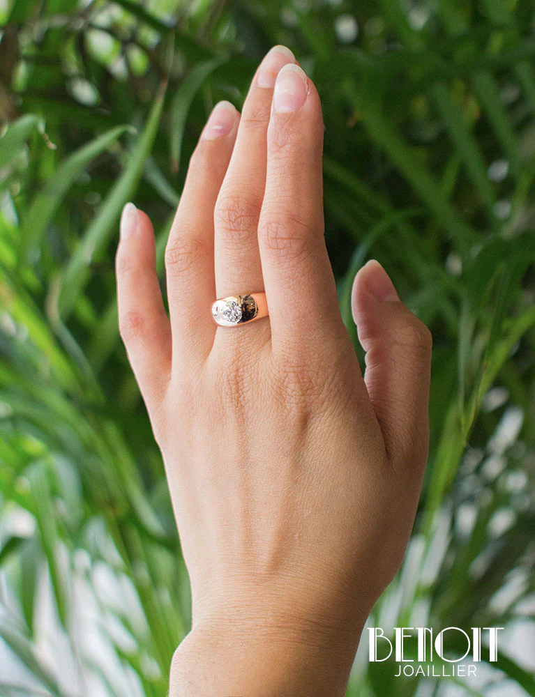 Bague Jonc Or Rose Diamant - Image 7