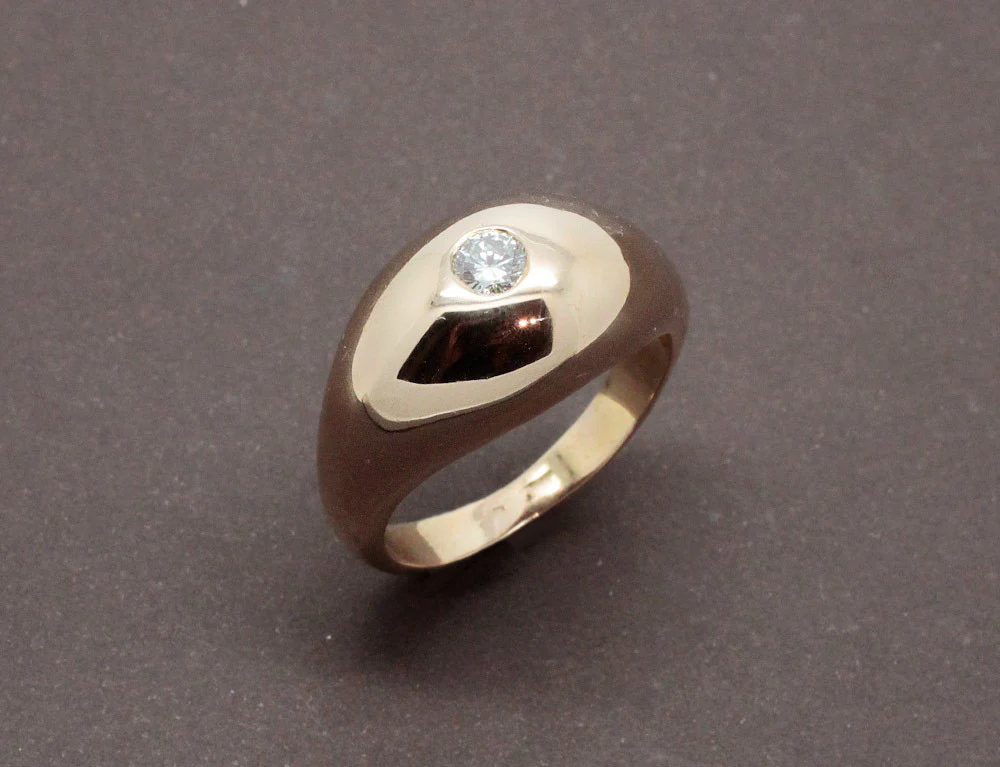 Bague Jonc Or Rose Diamant